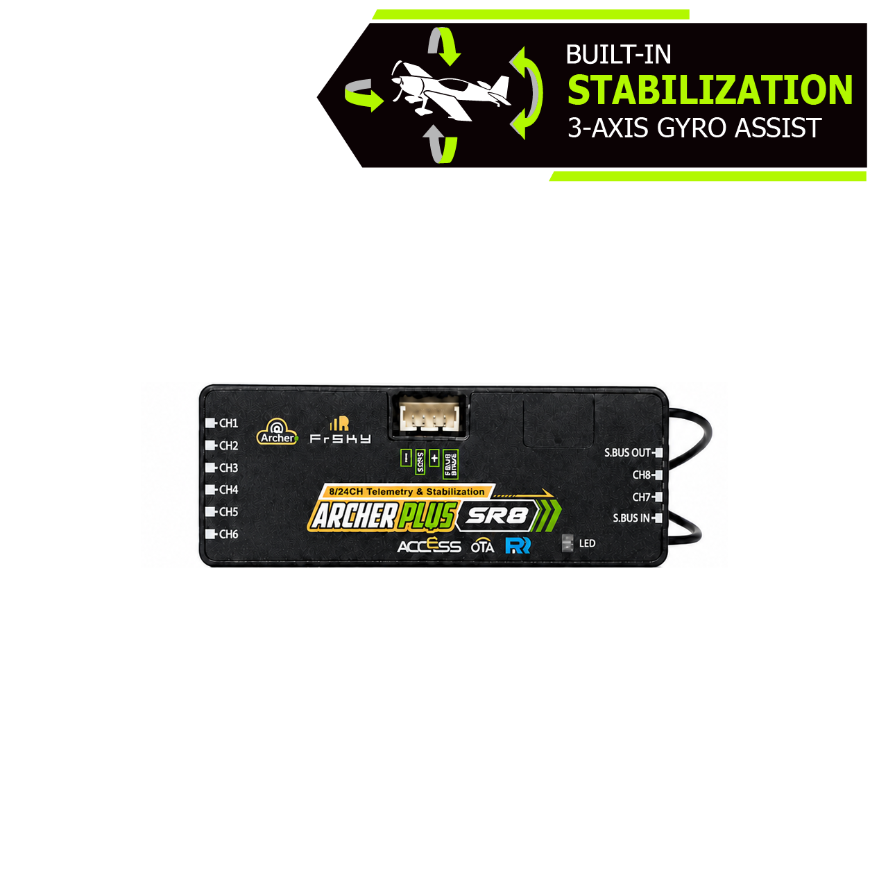 FrSky Archer Plus SR8 8-Channel Stabilized Receiver