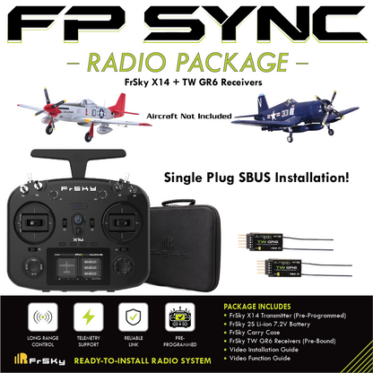 FP SYNC TWIN X14 Preloaded Model Combo – FMS Corsair 800mm & Arrows P-51 Mustang 850mm