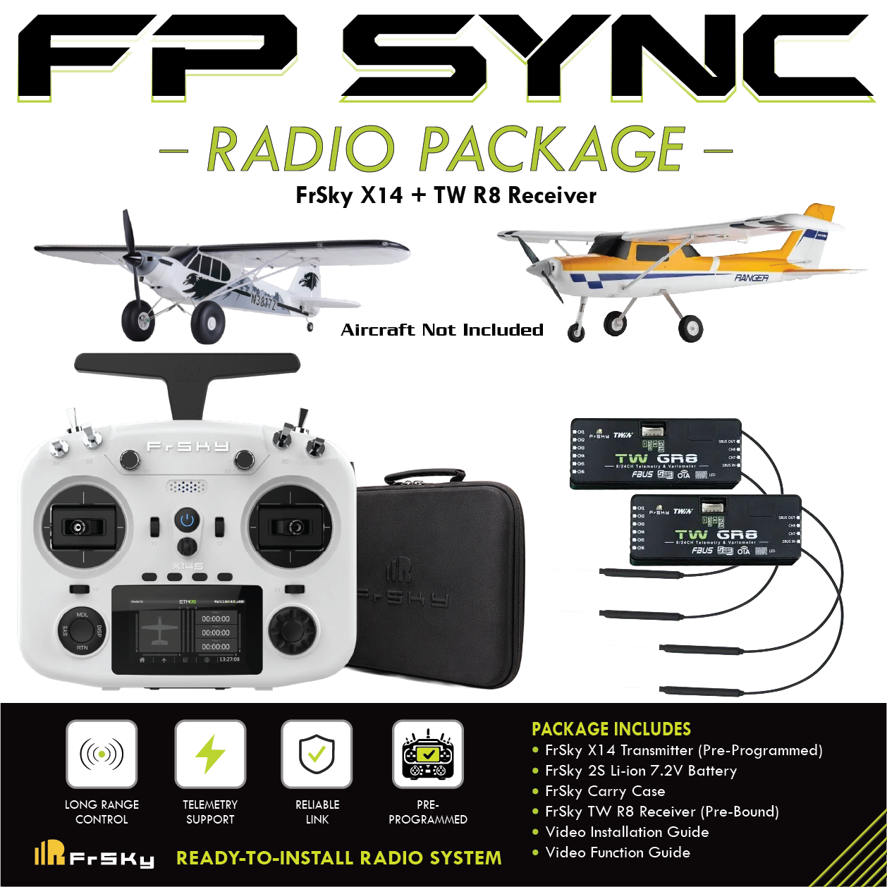 FP SYNC TWIN X14 Preloaded Model Combo – FMS Ranger 1220mm & PA-18 1300mm