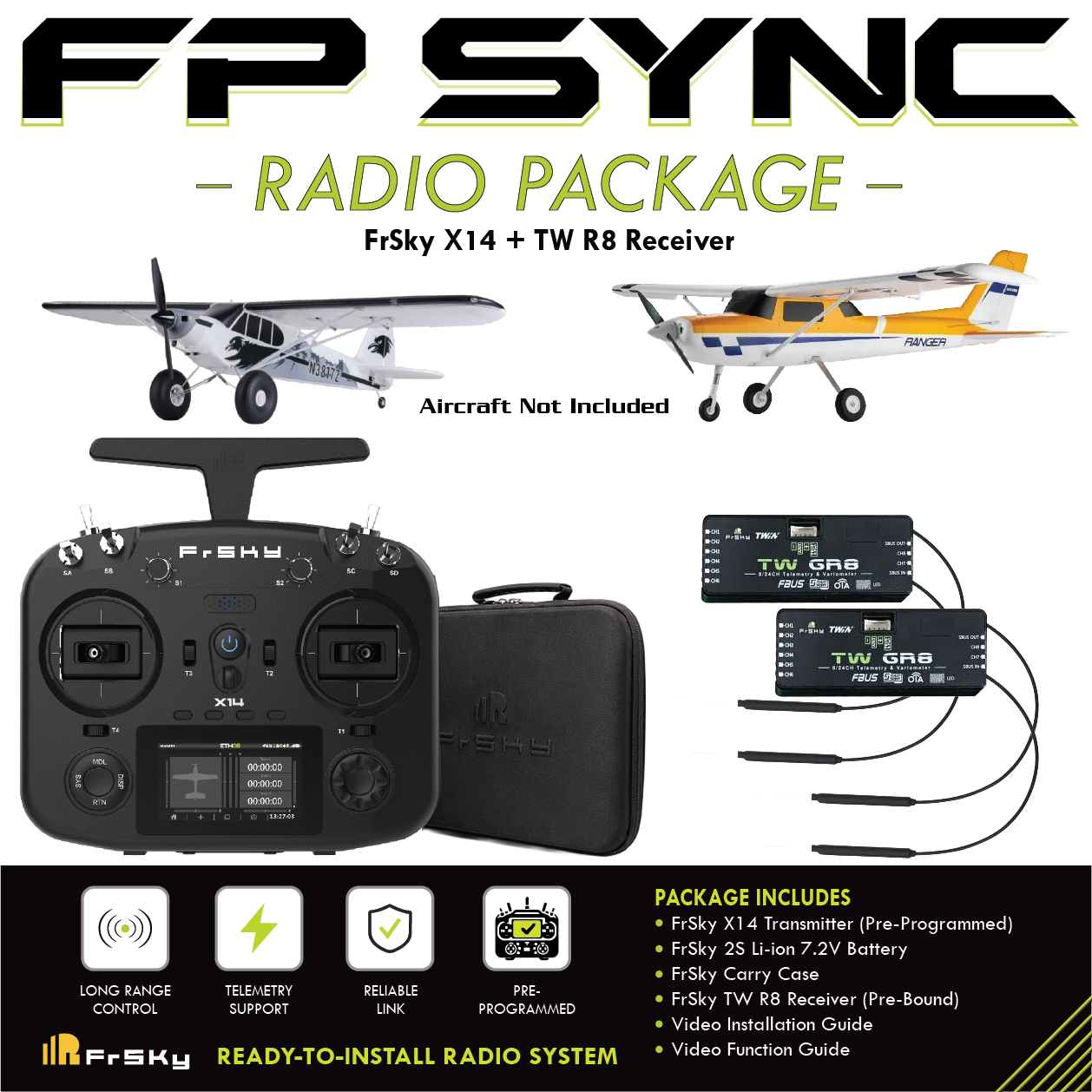 FP SYNC TWIN X14 Preloaded Model Combo – FMS Ranger 1220mm & PA-18 1300mm