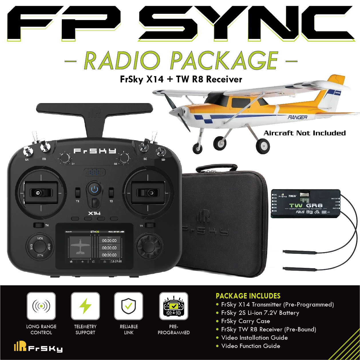 FP SYNC TWIN X14 Preloaded Model Combo – FMS Ranger 1220mm & PA-18 1300mm