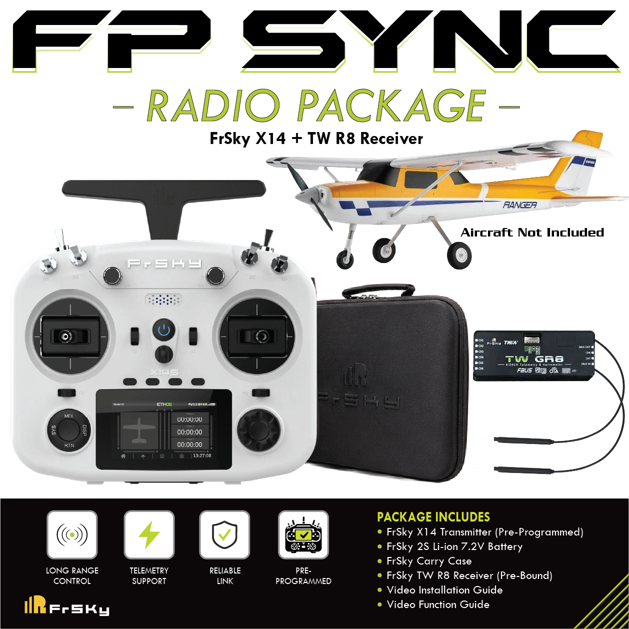 FP SYNC TWIN X14 Preloaded Model Combo – FMS Ranger 1220mm & PA-18 1300mm