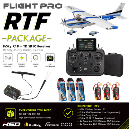 HSD Flight 2000mm Cessna 182 RTF Blue