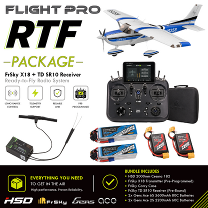 HSD Flight 2000mm Cessna 182 RTF Blue