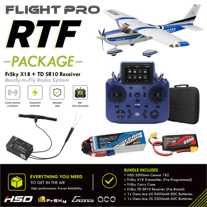 HSD Flight 2000mm Cessna 182 RTF Blue