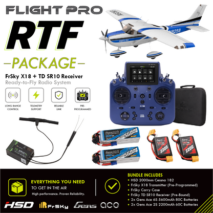 HSD Flight 2000mm Cessna 182 RTF Blue