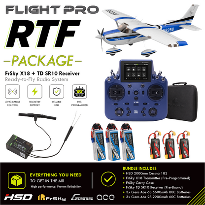 HSD Flight 2000mm Cessna 182 RTF Blue