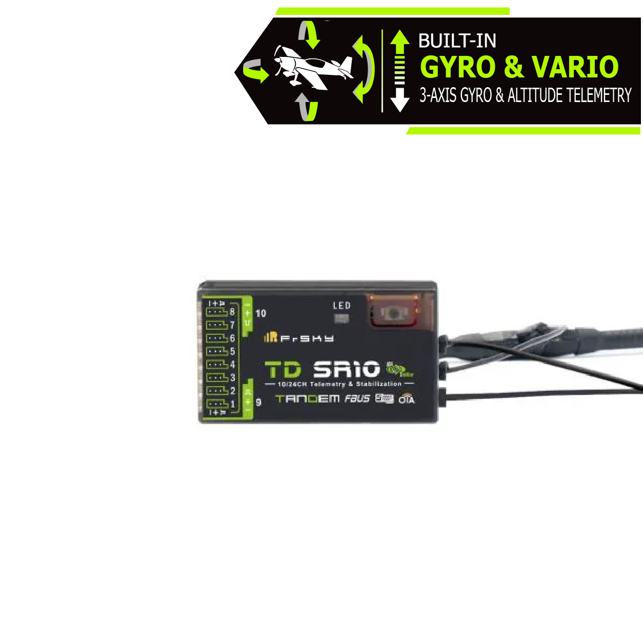 FrSky Tandem TD SR10 ADV Stabilized Receiver - 10 Channel